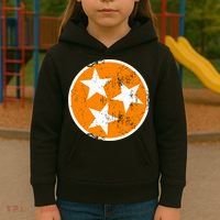 Distressed 3 Star Tn State Orange And White Tennessee Flag Kids Hoodie thumb 3