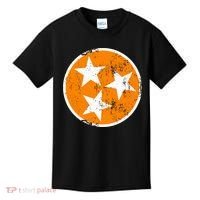 Distressed 3 Star Tn State Orange And White Tennessee Flag Kids T-Shirt thumb 0