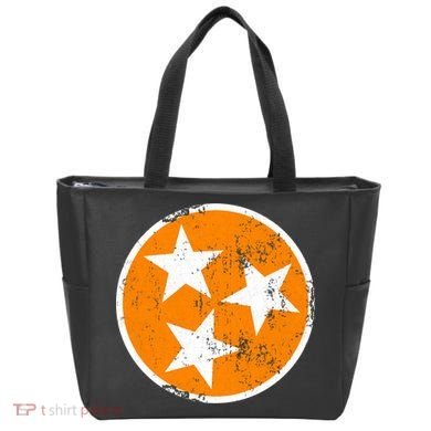 Distressed 3 Star Tn State Orange And White Tennessee Flag Tote Bag