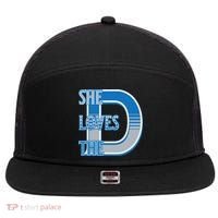 Detroit 313 She Loves The D 7 Panel Mesh Trucker Snapback Hat thumb 0
