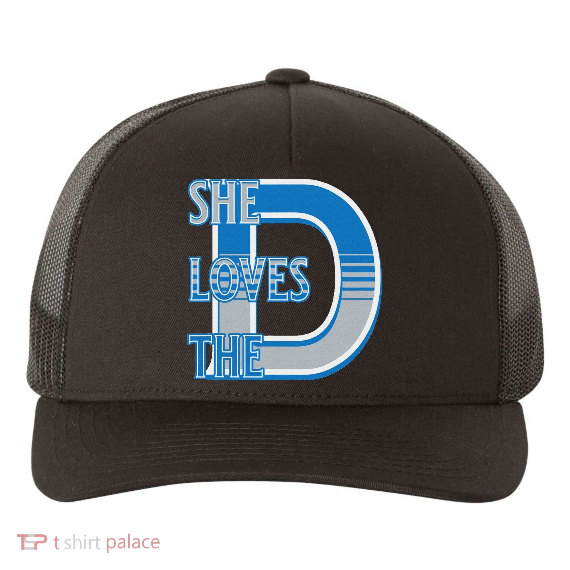 Detroit 313 She Loves The D Yupoong Adult 5-Panel Trucker Hat