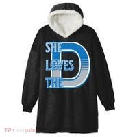 Detroit 313 She Loves The D Hooded Wearable Blanket thumb 0
