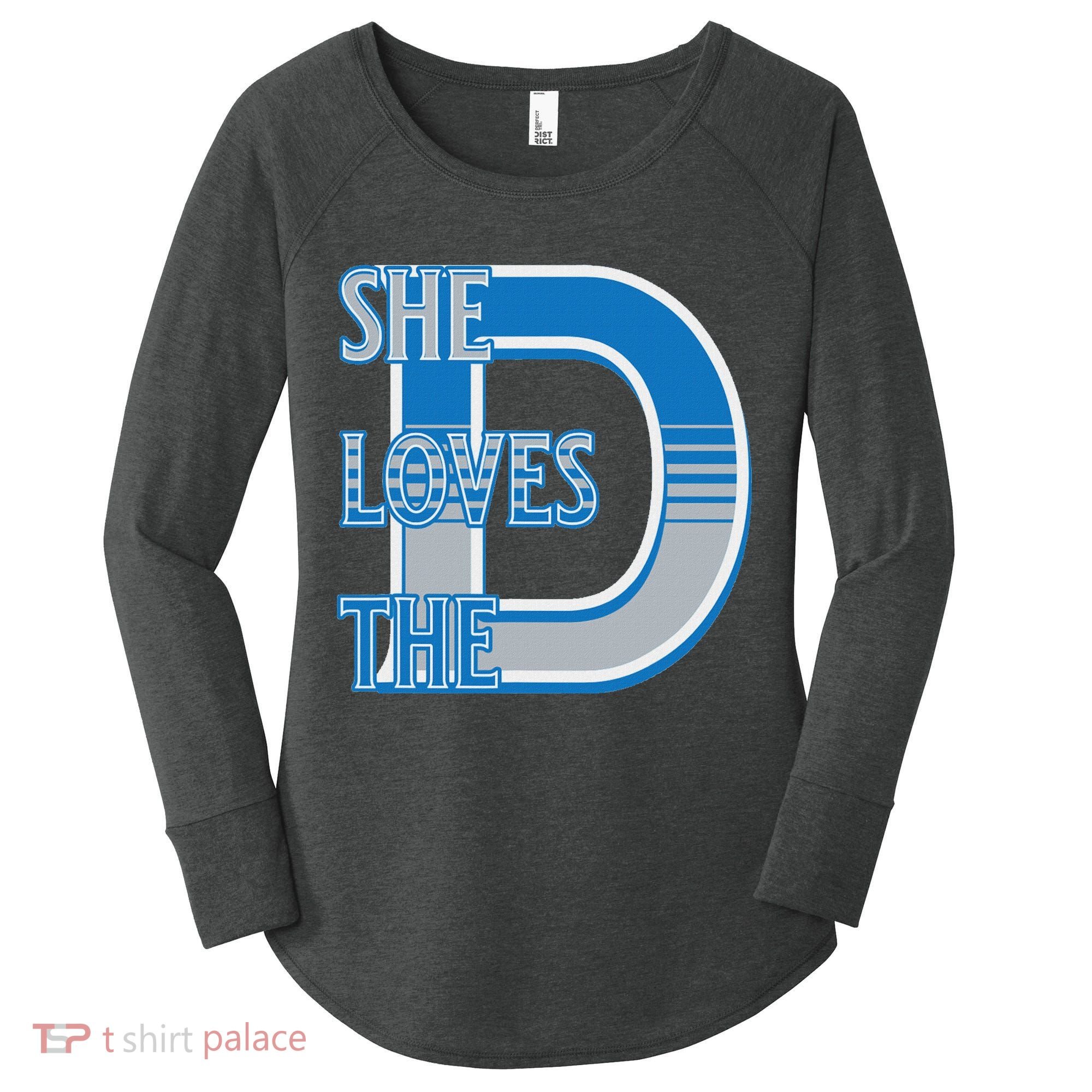 Detroit 313 She Loves The D Women's Perfect Tri Tunic Long Sleeve Shirt