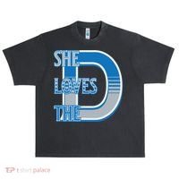 Detroit 313 She Loves The D Urban Oversized Heavyweight T-Shirt thumb 0