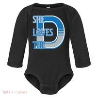 Detroit 313 She Loves The D Baby Long Sleeve Bodysuit thumb 0