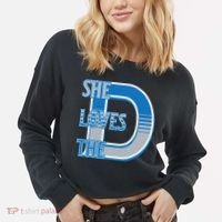 Detroit 313 She Loves The D Cropped Pullover Crew thumb 2