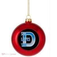 Detroit 313 She Loves The D Plastic Christmas Ball Ornament thumb 0