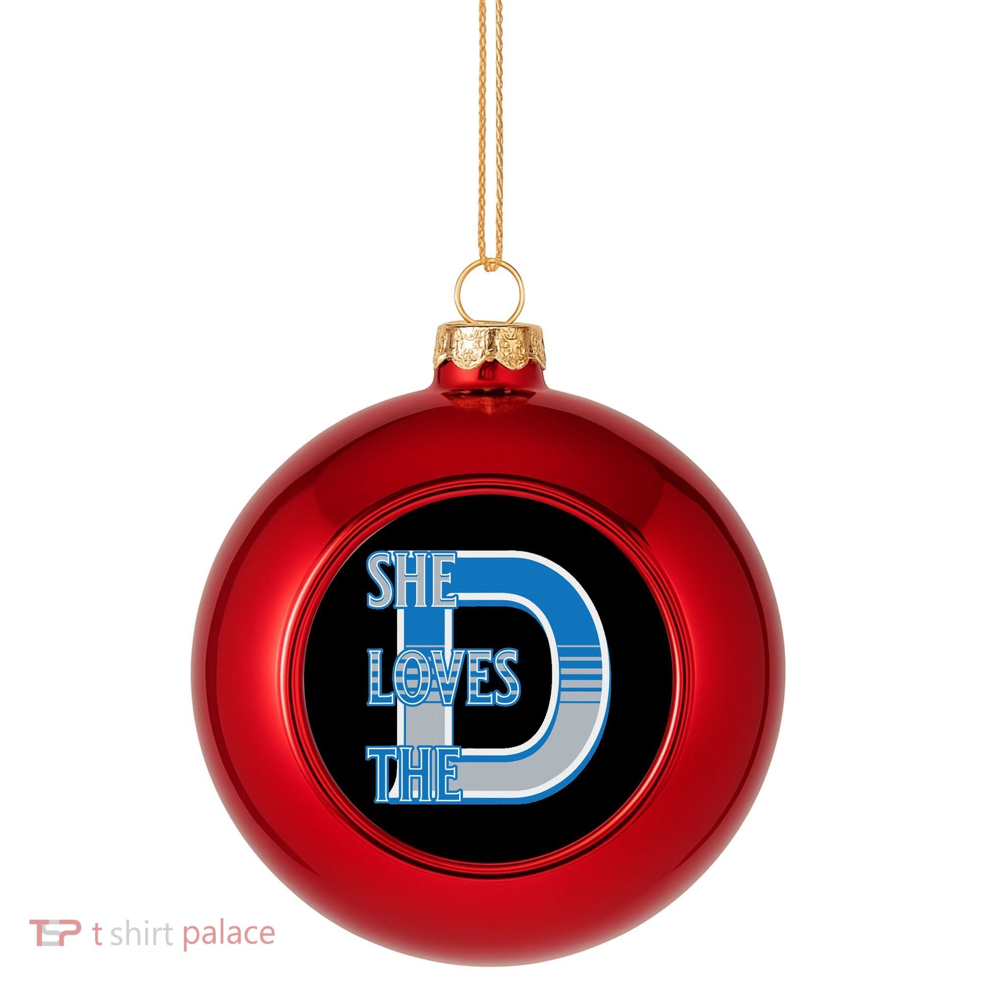 Detroit 313 She Loves The D Plastic Christmas Ball Ornament
