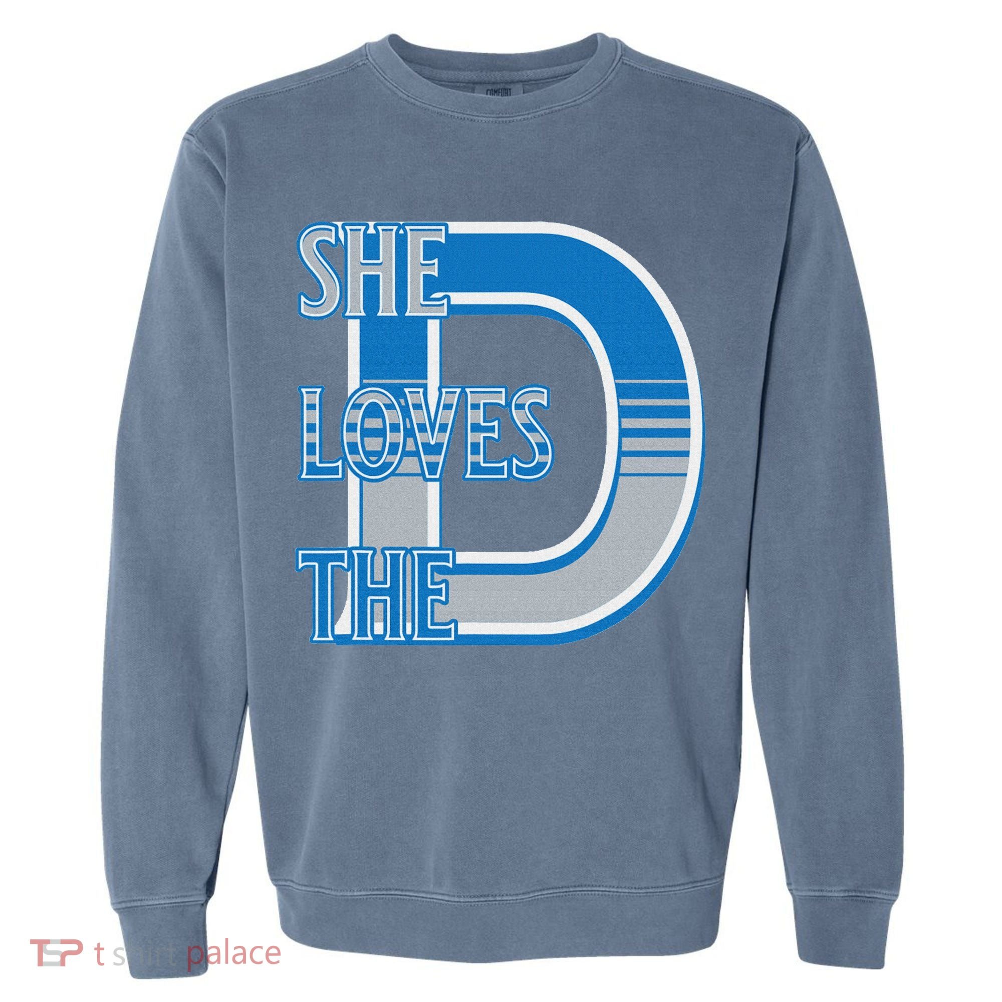 Detroit 313 She Loves The D Garment-Dyed Sweatshirt
