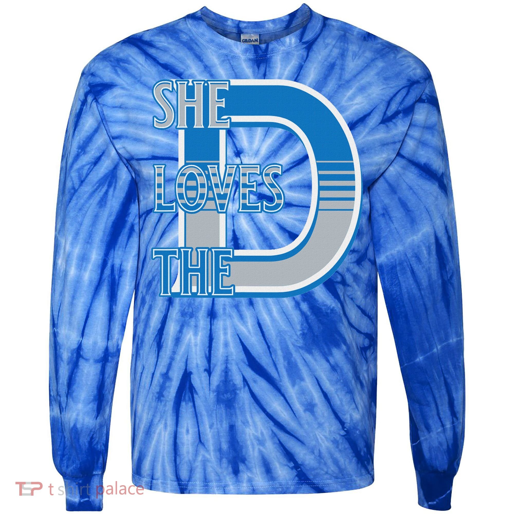 Detroit 313 She Loves The D Tie-Dye Long Sleeve Shirt