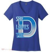 Detroit 313 She Loves The D Women's V-Neck T-Shirt thumb 0