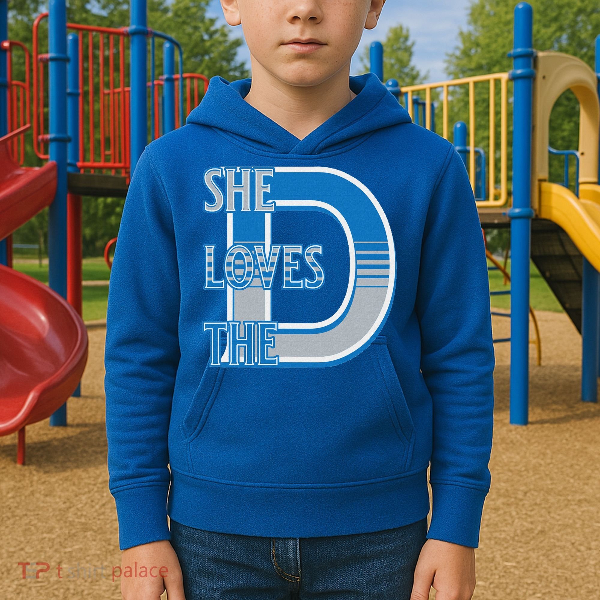 Detroit 313 She Loves The D Kids Hoodie
