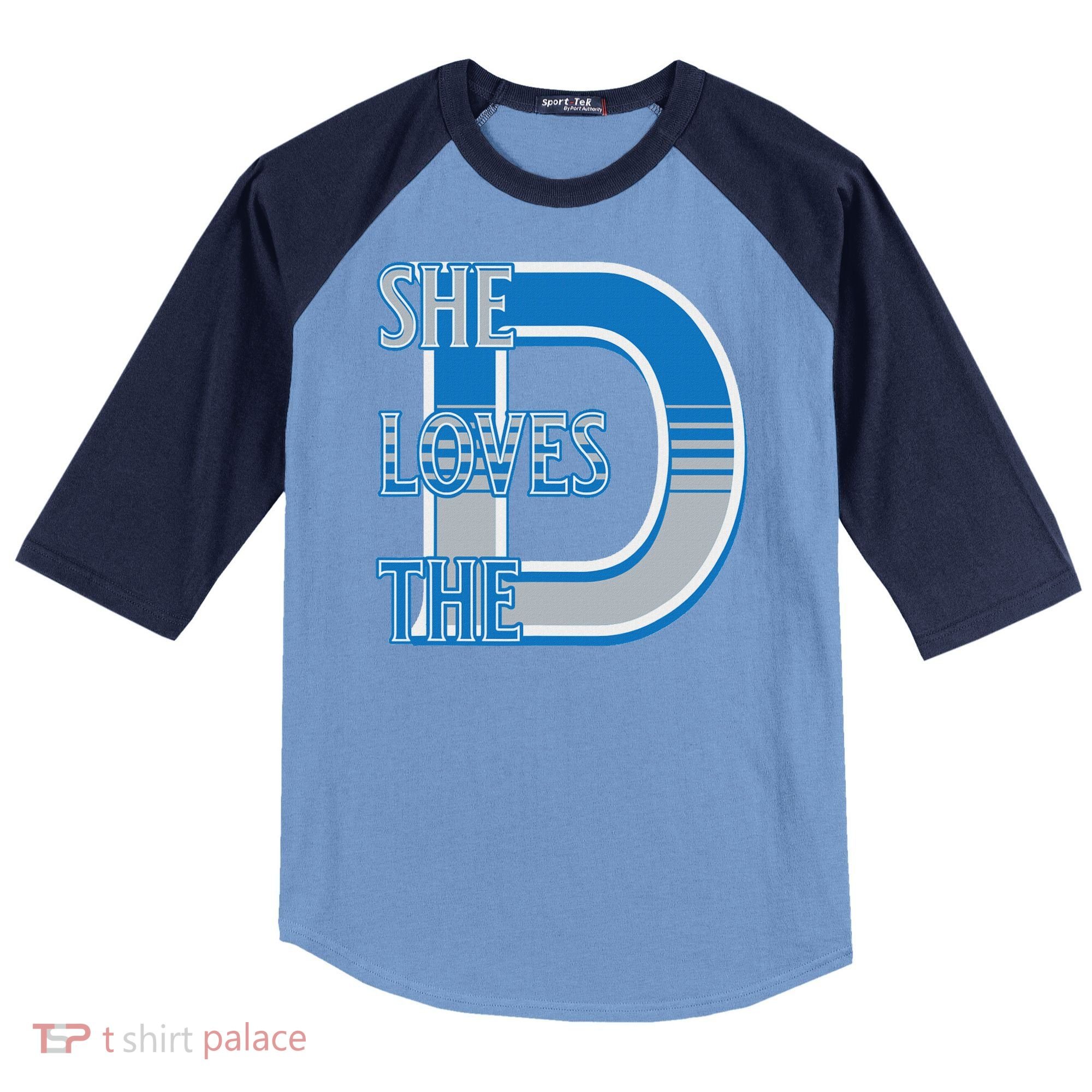 Detroit 313 She Loves The D Raglan Baseball Sleeve Shirt