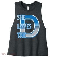 Detroit 313 She Loves The D Women's Racerback Cropped Tank thumb 0
