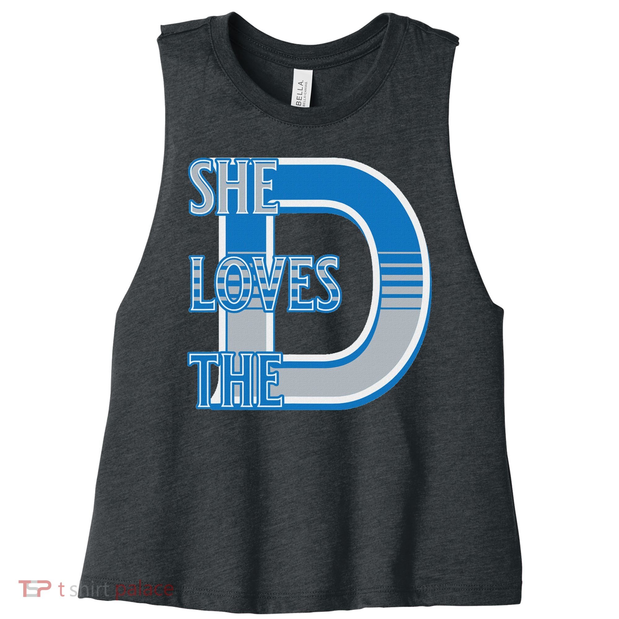 Detroit 313 She Loves The D Women's Racerback Cropped Tank