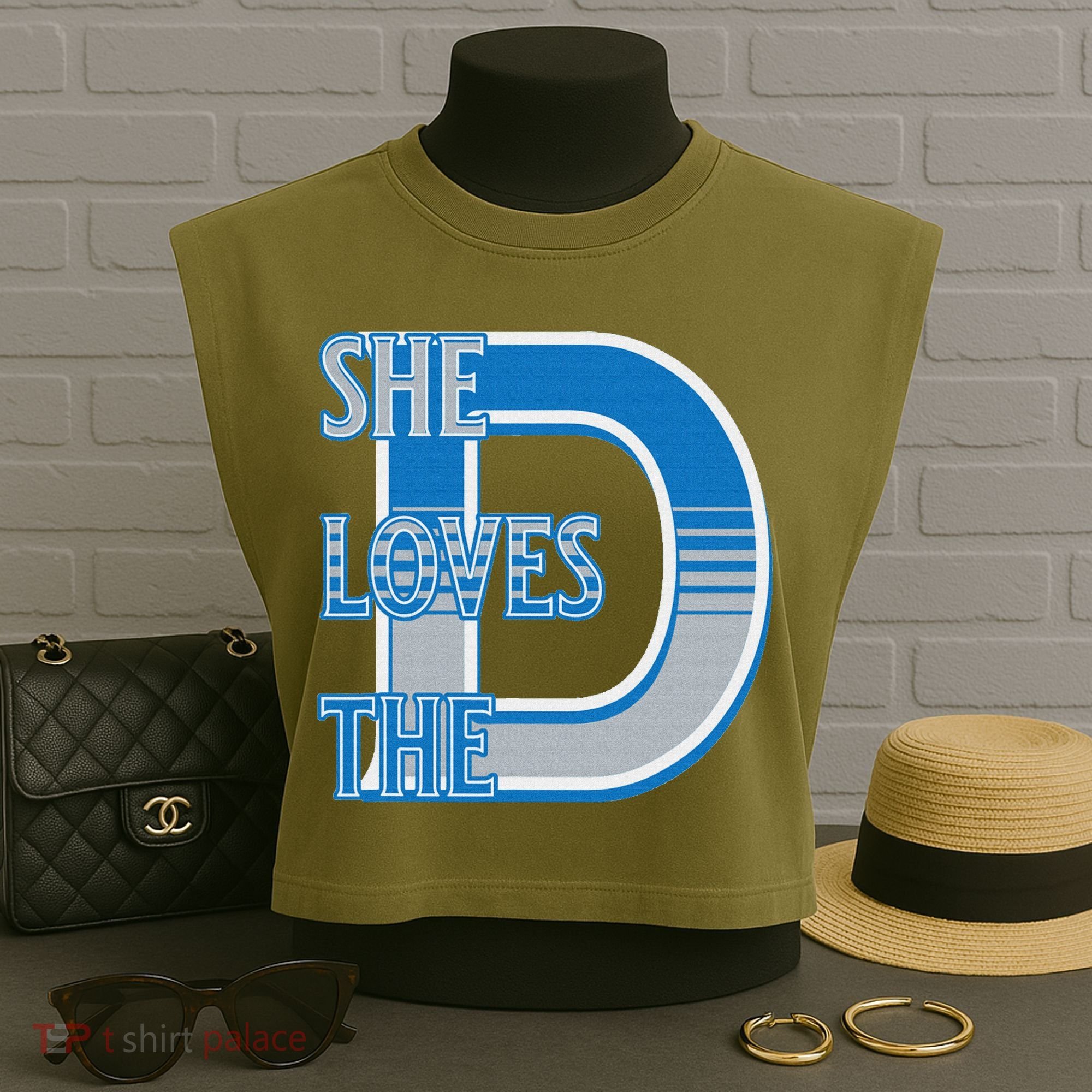 Detroit 313 She Loves The D Garment-Dyed Women's Muscle Tee