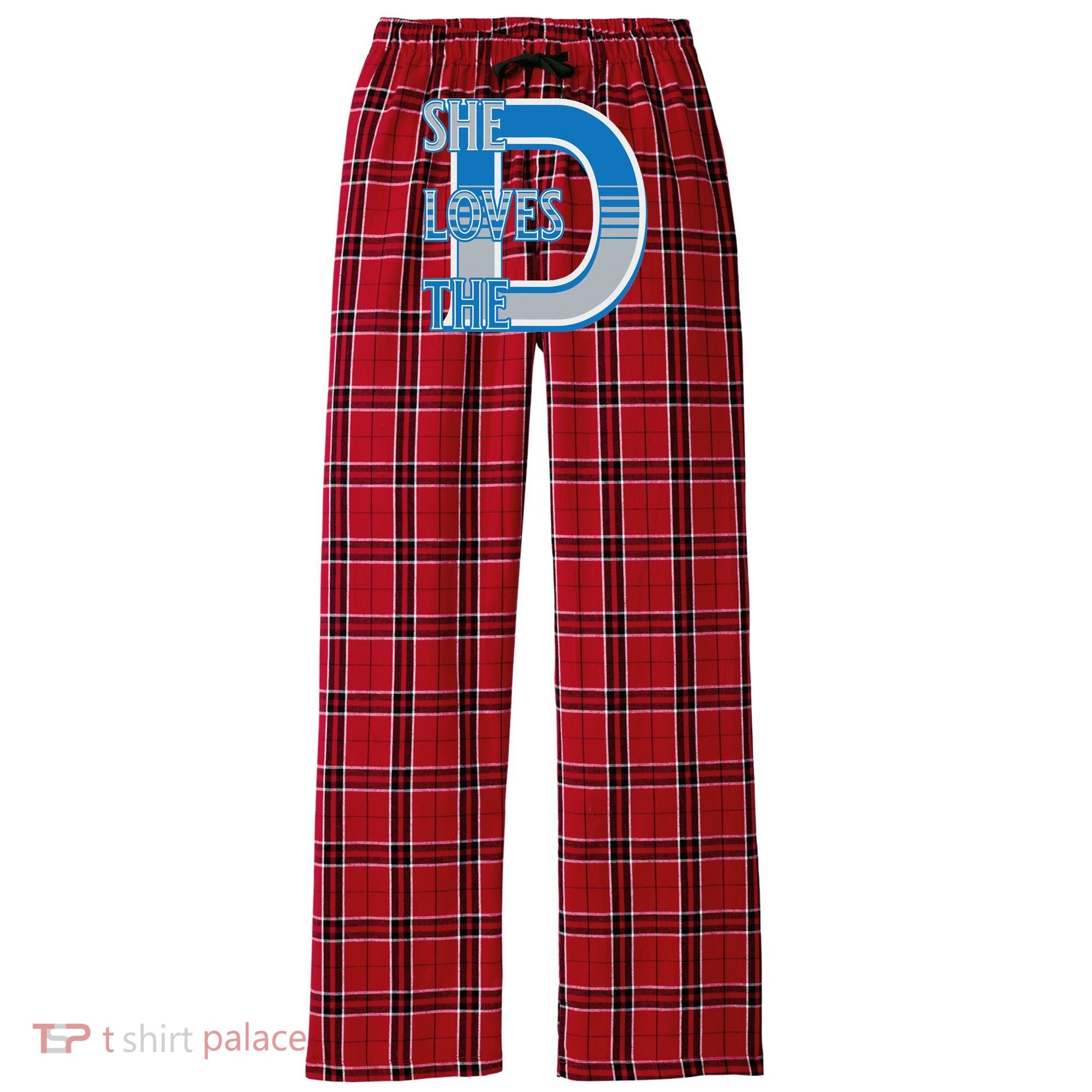 Detroit 313 She Loves The D Women's Flannel Plaid Pajama Pants
