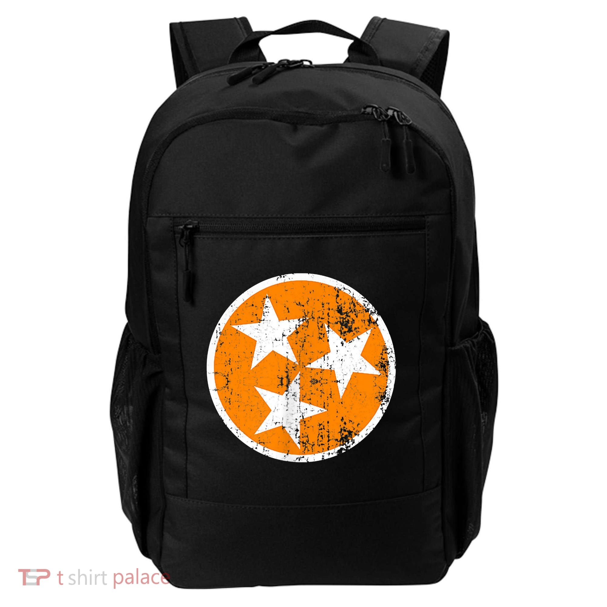 Distressed 3 Star Tn State Orange And White Tennessee Flag Backpack