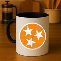 Distressed 3 Star Tn State Orange And White Tennessee Flag Coffee Mug thumb 4