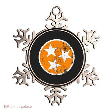 Distressed 3 Star Tn State Orange And White Tennessee Flag Ornament