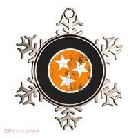 Distressed 3 Star Tn State Orange And White Tennessee Flag Ornament thumb 0