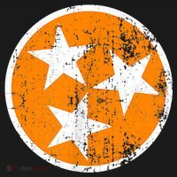Distressed 3 Star Tn State Orange And White Tennessee Flag Ornament thumb 1