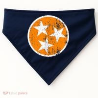 Distressed 3 Star Tn State Orange And White Tennessee Flag USA-Made Doggie Bandana thumb 0