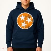 Distressed 3 Star Tn State Orange And White Tennessee Flag Hoodie thumb 2