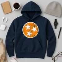 Distressed 3 Star Tn State Orange And White Tennessee Flag Hoodie thumb 3