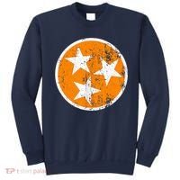 Distressed 3 Star Tn State Orange And White Tennessee Flag Sweatshirt thumb 0
