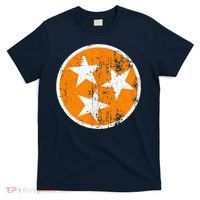 Distressed 3 Star Tn State Orange And White Tennessee Flag T-Shirt thumb 0