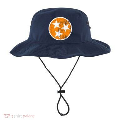 Distressed 3 Star Tn State Orange And White Tennessee Flag Bucket Hat
