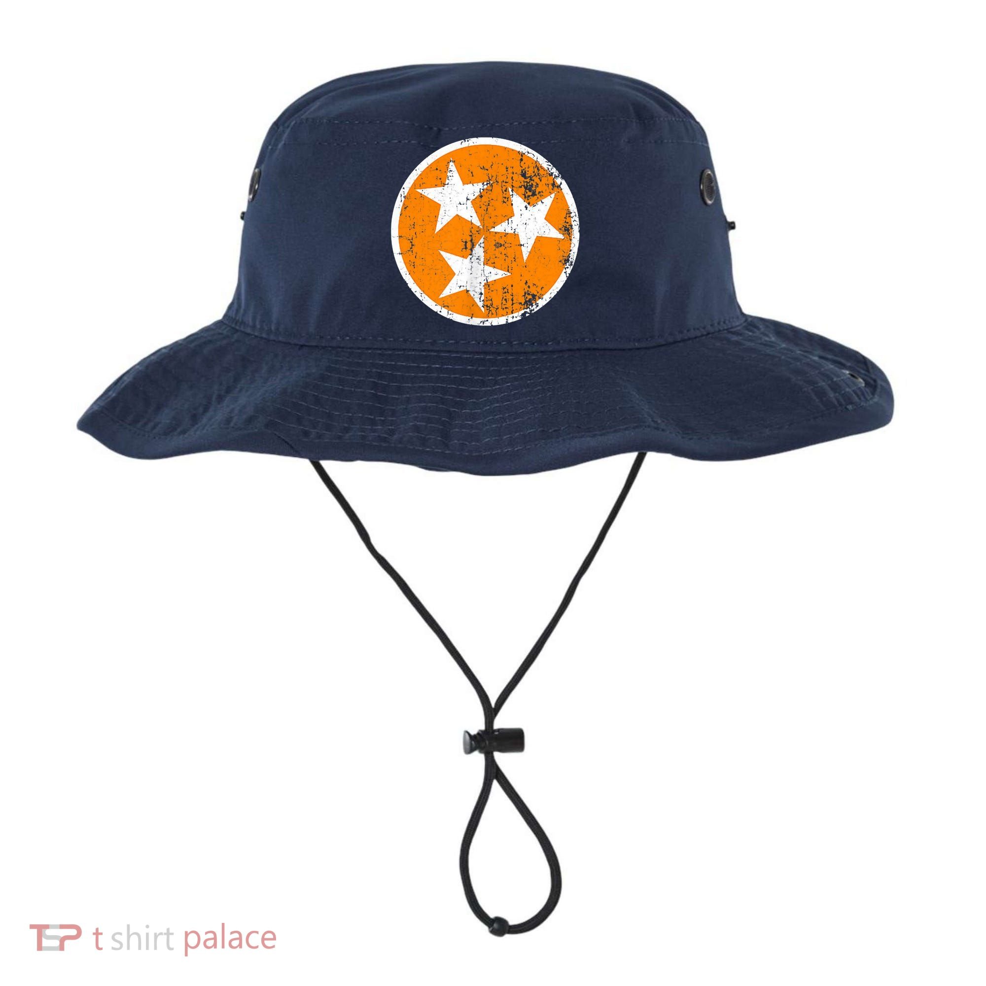 Distressed 3 Star Tn State Orange And White Tennessee Flag Bucket Hat