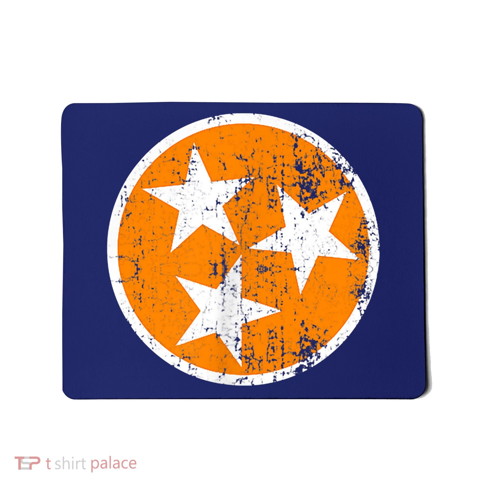 Distressed 3 Star Tn State Orange And White Tennessee Flag Mousepad