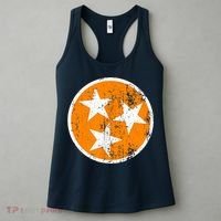 Distressed 3 Star Tn State Orange And White Tennessee Flag Women's Tank Top thumb 3