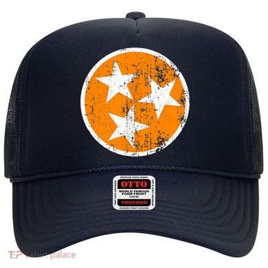 Distressed 3 Star Tn State Orange And White Tennessee Flag Hat