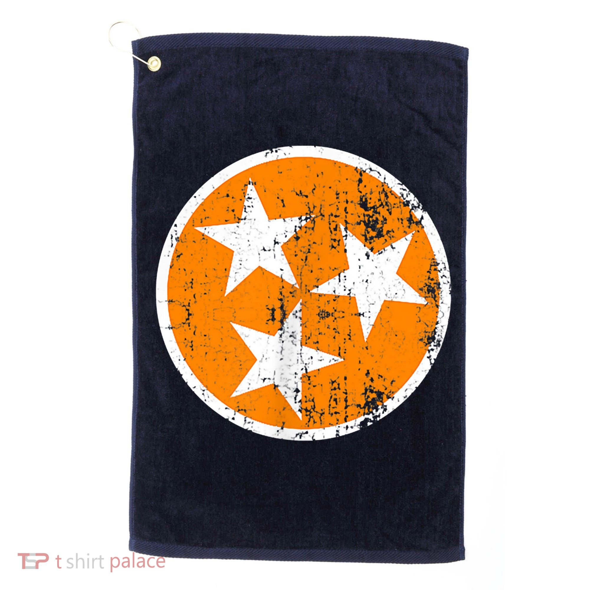 Distressed 3 Star Tn State Orange And White Tennessee Flag Golf Towel