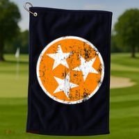 Distressed 3 Star Tn State Orange And White Tennessee Flag Golf Towel thumb 1