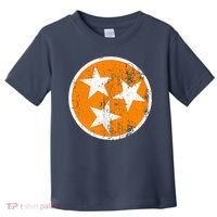 Distressed 3 Star Tn State Orange And White Tennessee Flag Toddler T-Shirt thumb 0