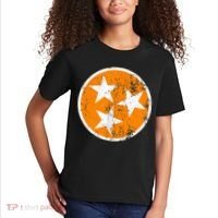 Distressed 3 Star Tn State Orange And White Tennessee Flag Kids T-Shirt thumb 2