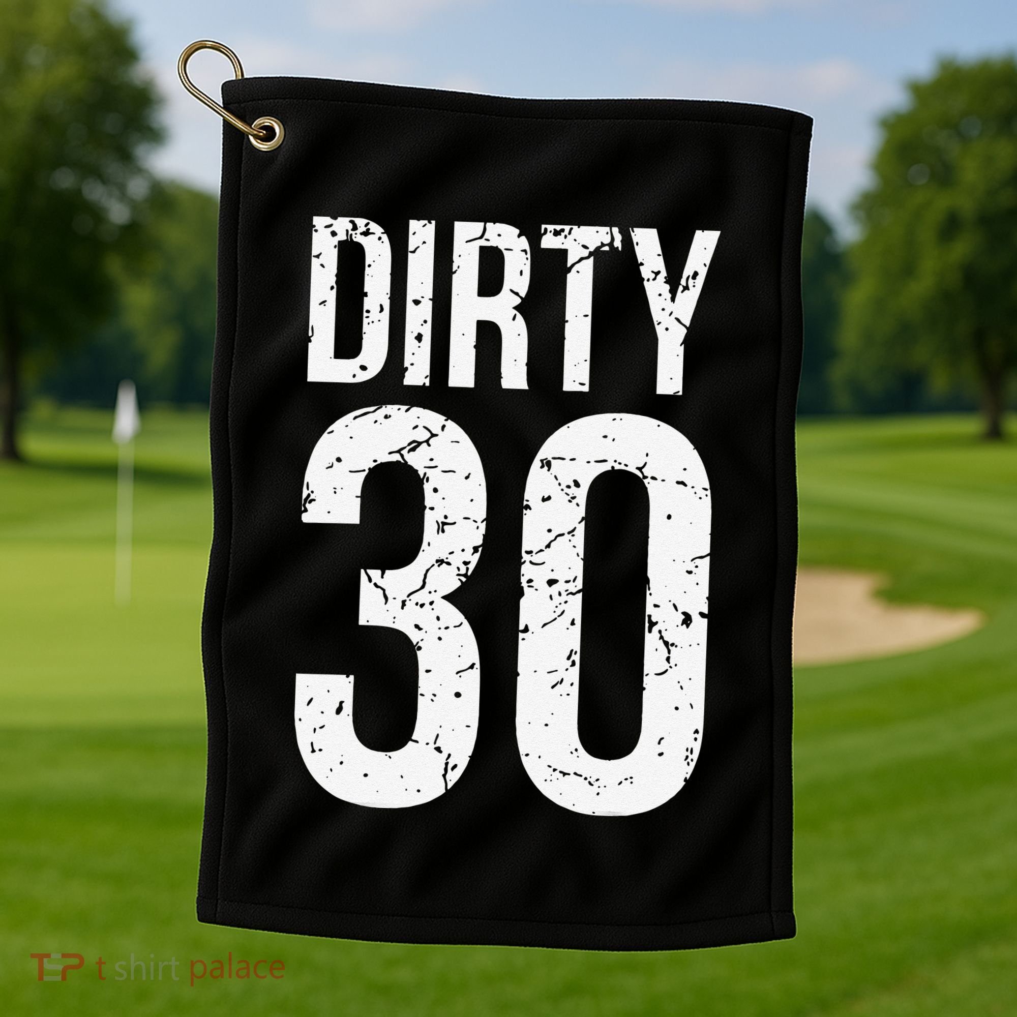 Dirty 30 Thirty Male Him Fun 30 Funny 30th Birthday Golf Towel