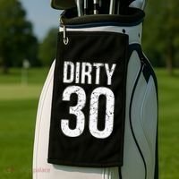 Dirty 30 Thirty Male Him Fun 30 Funny 30th Birthday Golf Towel thumb 2