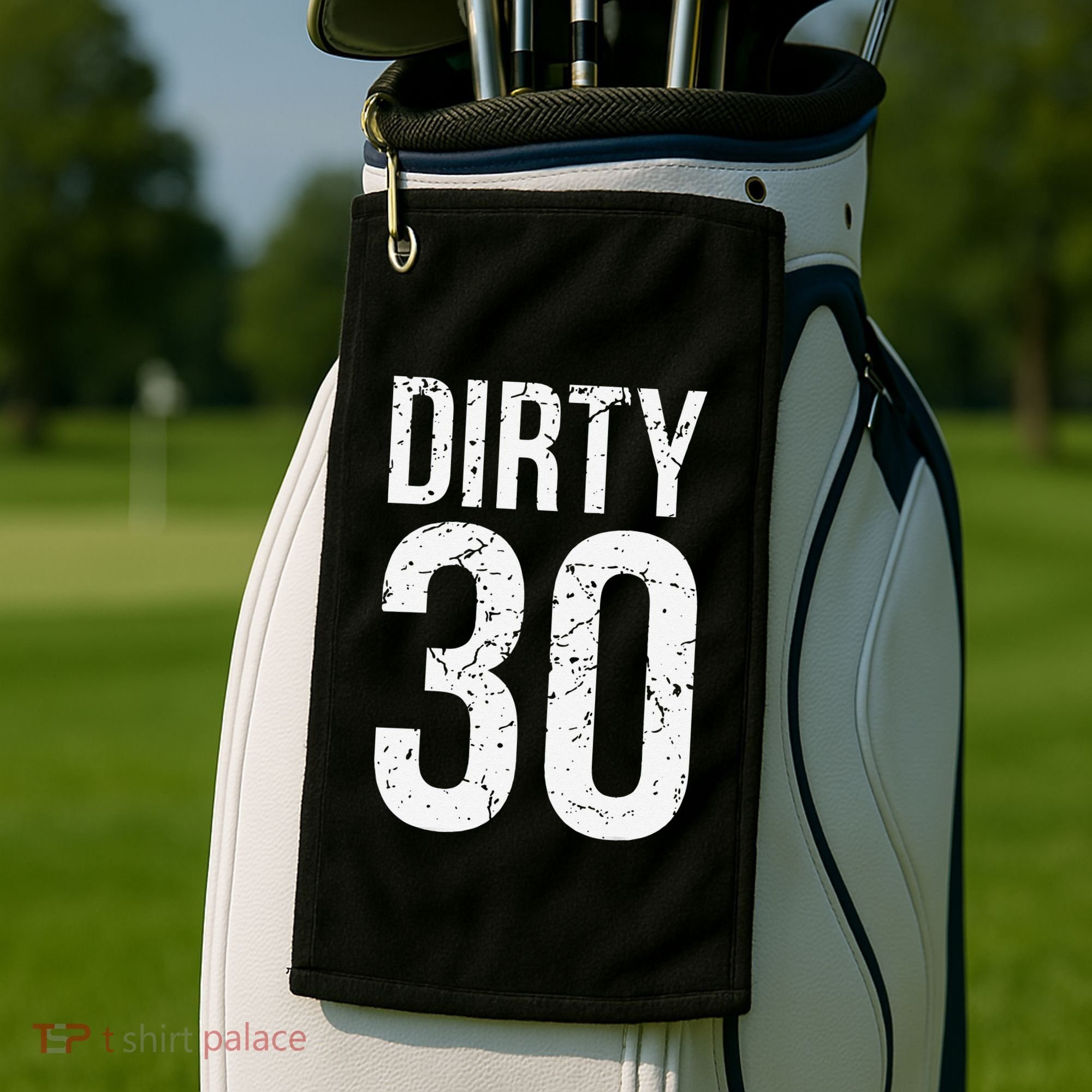 Dirty 30 Thirty Male Him Fun 30 Funny 30th Birthday Golf Towel
