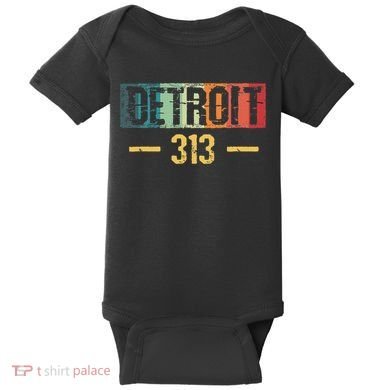 Detroit 313 Vintage Baby Bodysuit