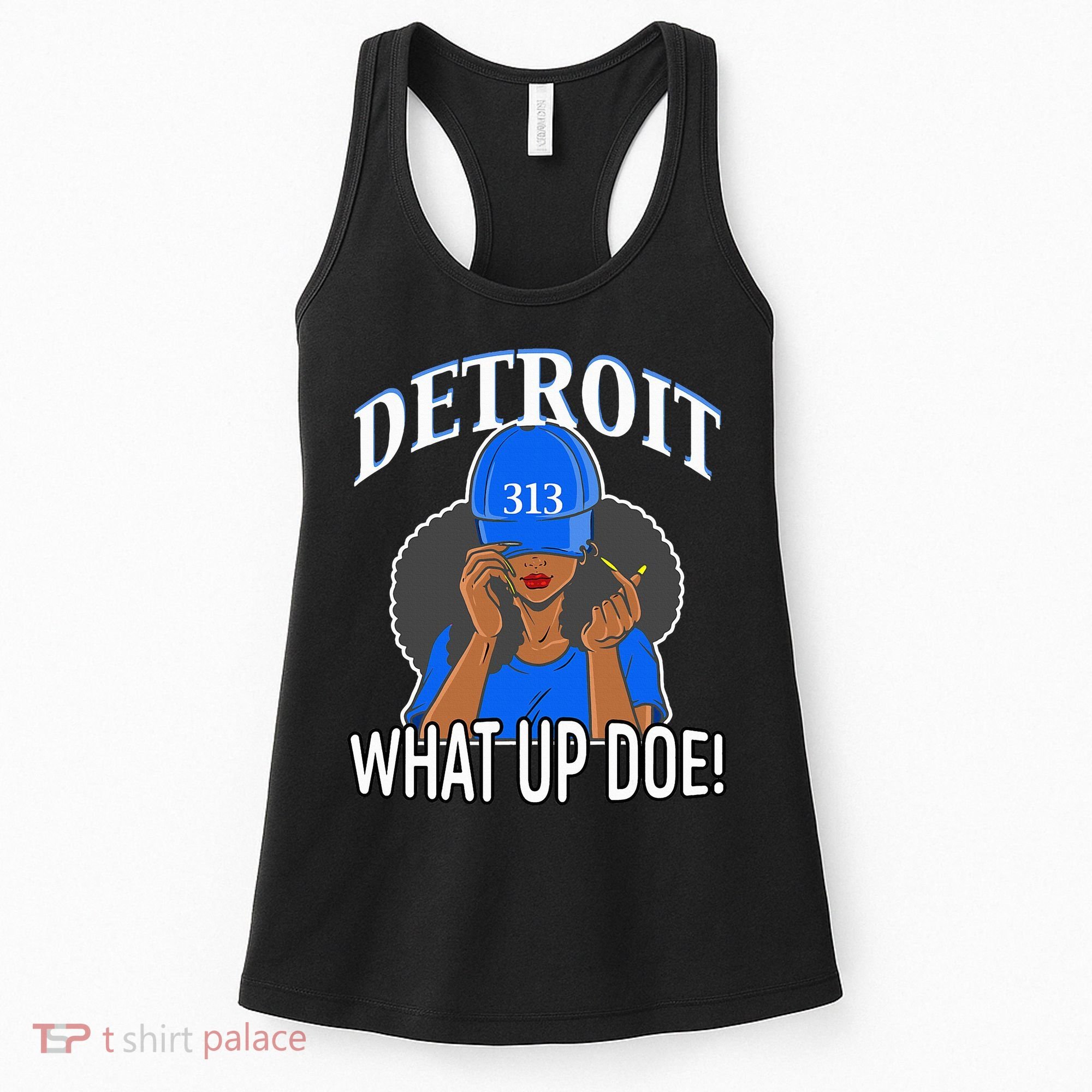 Detroit 313 What Up Doe African American Woman Women's Tank Top