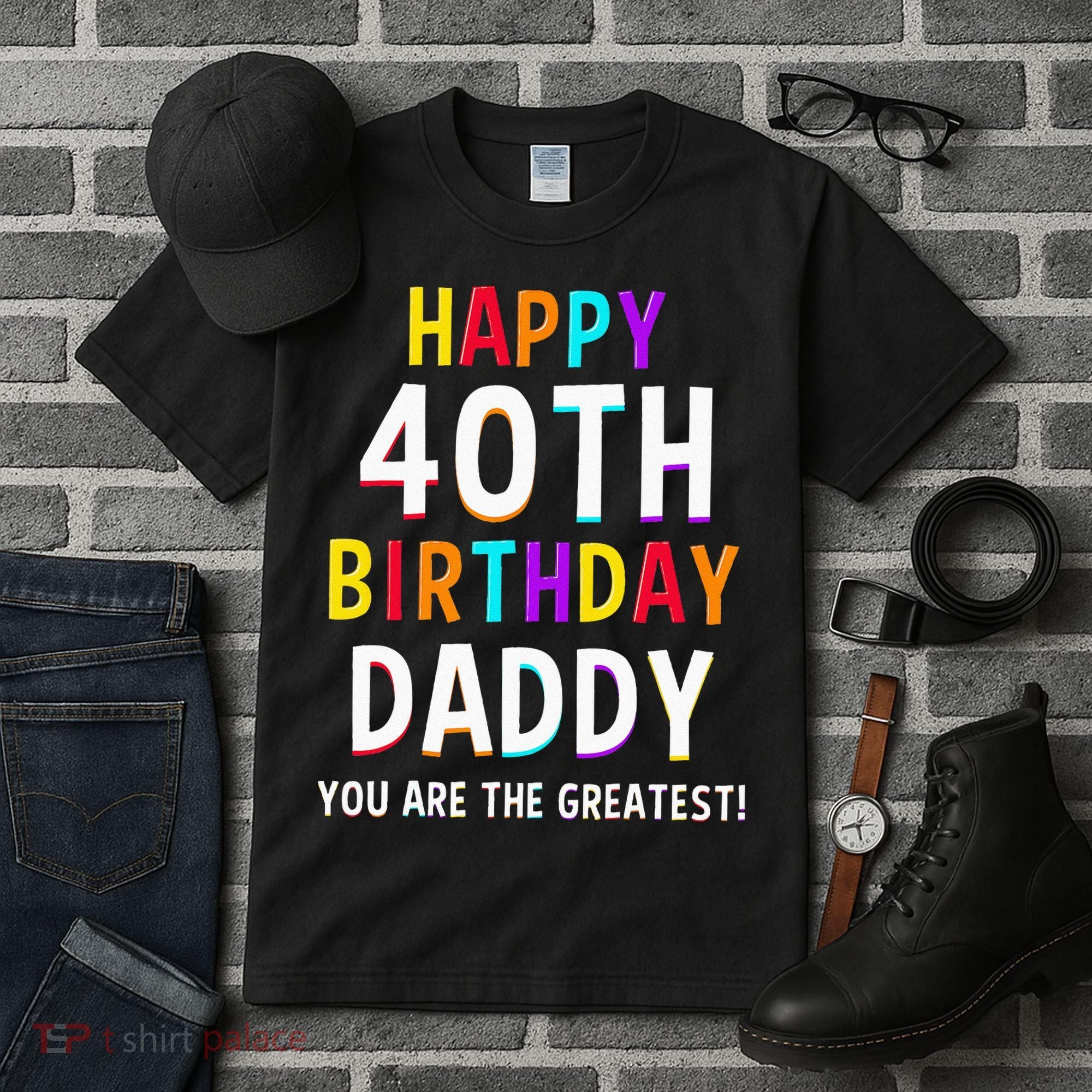 Daddy 40th Birthday Happy Birthday Tall T-Shirt