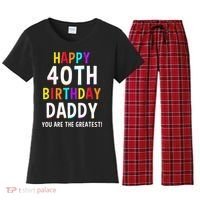 Daddy 40th Birthday Happy Birthday Women's Flannel Pajama Set thumb 0