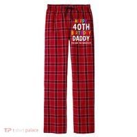 Daddy 40th Birthday Happy Birthday Men's Flannel Plaid Pajama Pants thumb 0