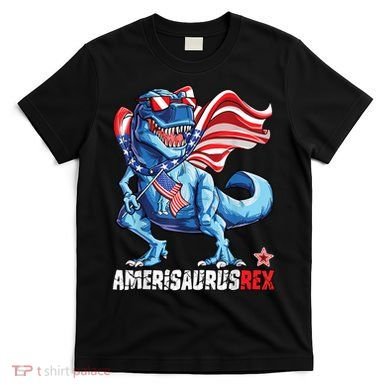 Dinosaur 4th Of July Amerisaurus T Rex Funny T-Shirt