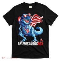 Dinosaur 4th Of July Amerisaurus T Rex Funny T-Shirt thumb 0